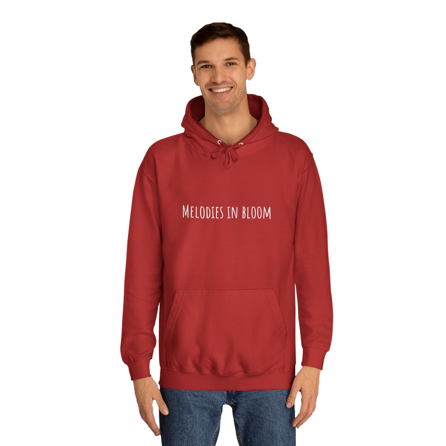 Melodies in Bloom Unisex College Hoodie, Music Lover Gift, Floral Design Sweatshirt, Cozy College Wear, Spring Style Hoody