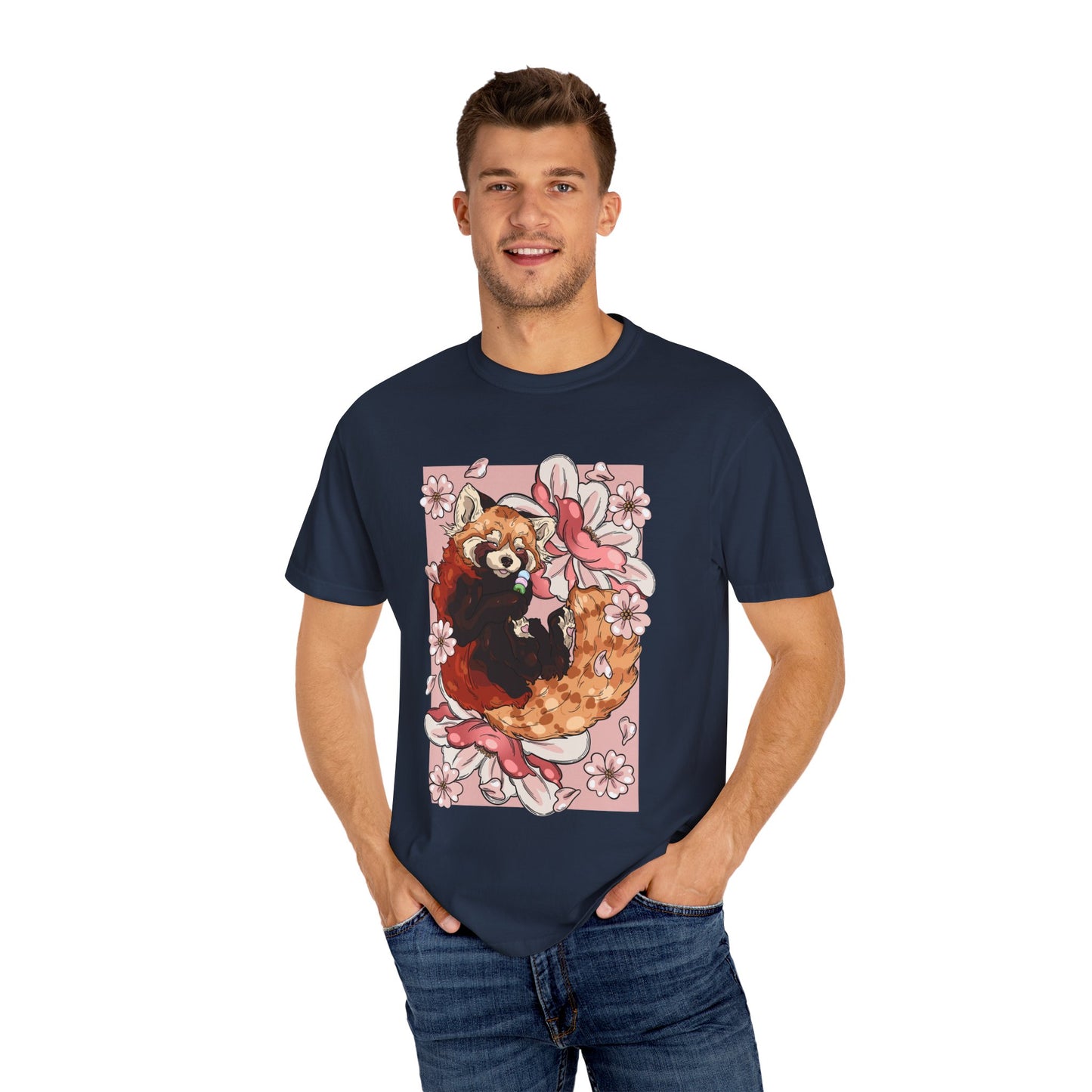Whimsical Red Panda T-Shirt, Cute Graphic Tee, Eco-Friendly Apparel, Gift for Animal Lovers, Perfect for Spring Celebrations