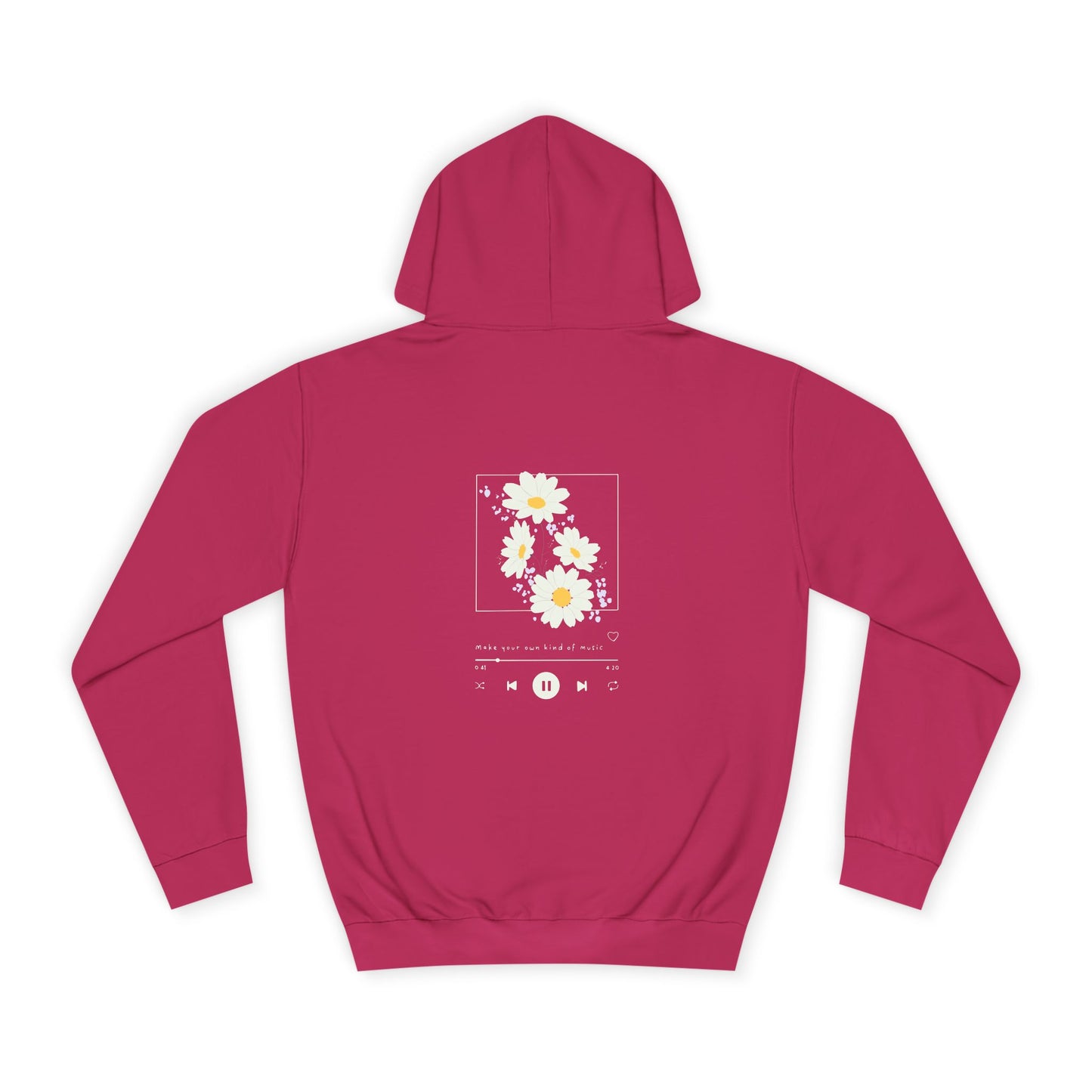 Melodies in Bloom Unisex College Hoodie, Music Lover Gift, Floral Design Sweatshirt, Cozy College Wear, Spring Style Hoody