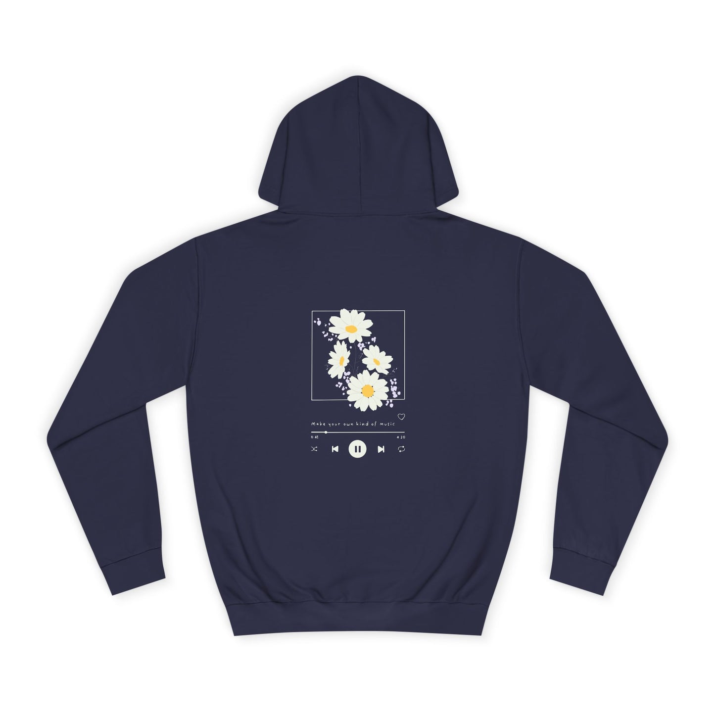 Melodies in Bloom Unisex College Hoodie, Music Lover Gift, Floral Design Sweatshirt, Cozy College Wear, Spring Style Hoody