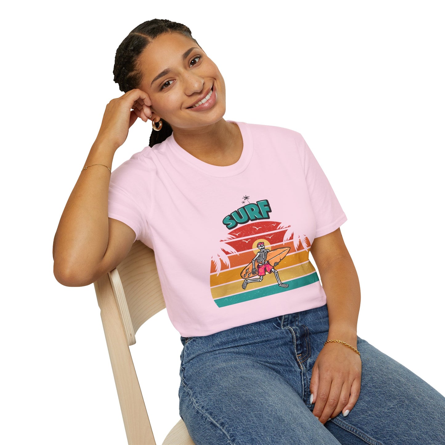 Surf Vibes Unisex Softstyle T-Shirt - Retro Summer Graphic Tee