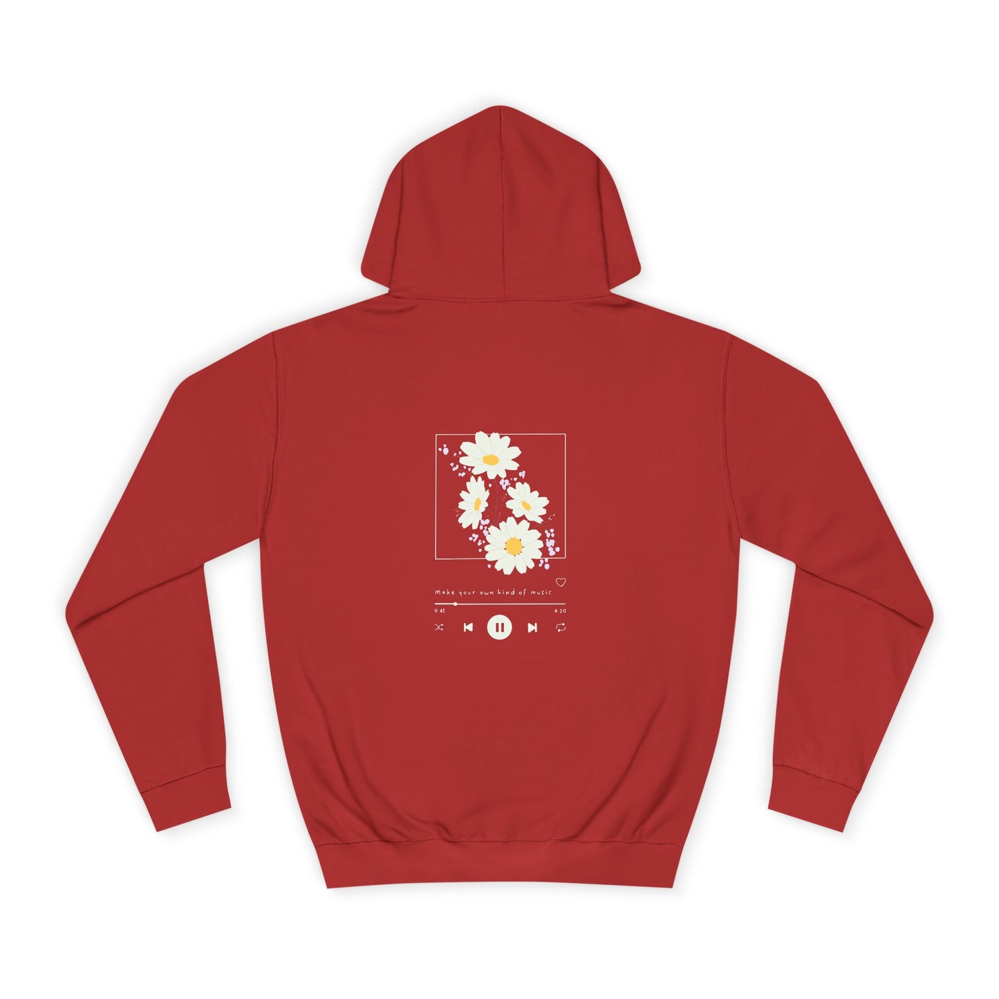Melodies in Bloom Unisex College Hoodie, Music Lover Gift, Floral Design Sweatshirt, Cozy College Wear, Spring Style Hoody