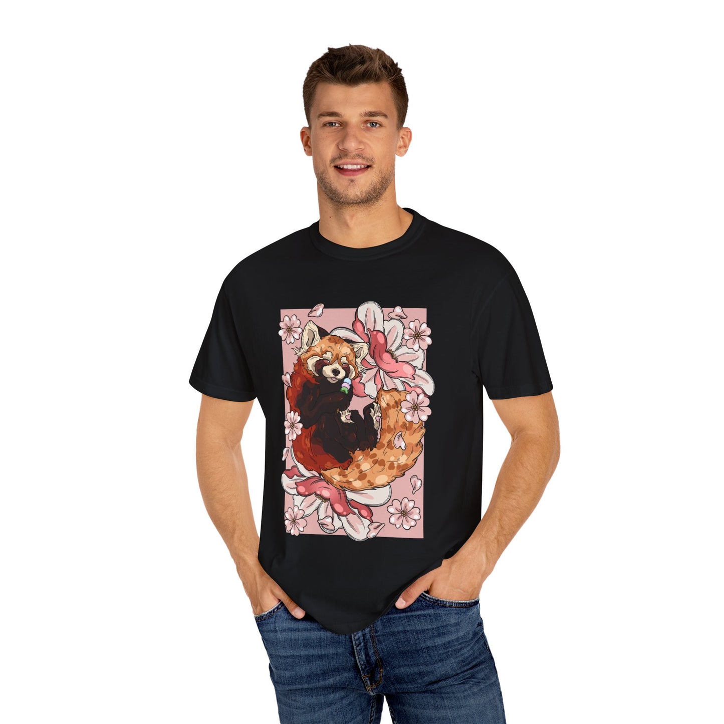 Whimsical Red Panda T-Shirt, Cute Graphic Tee, Eco-Friendly Apparel, Gift for Animal Lovers, Perfect for Spring Celebrations