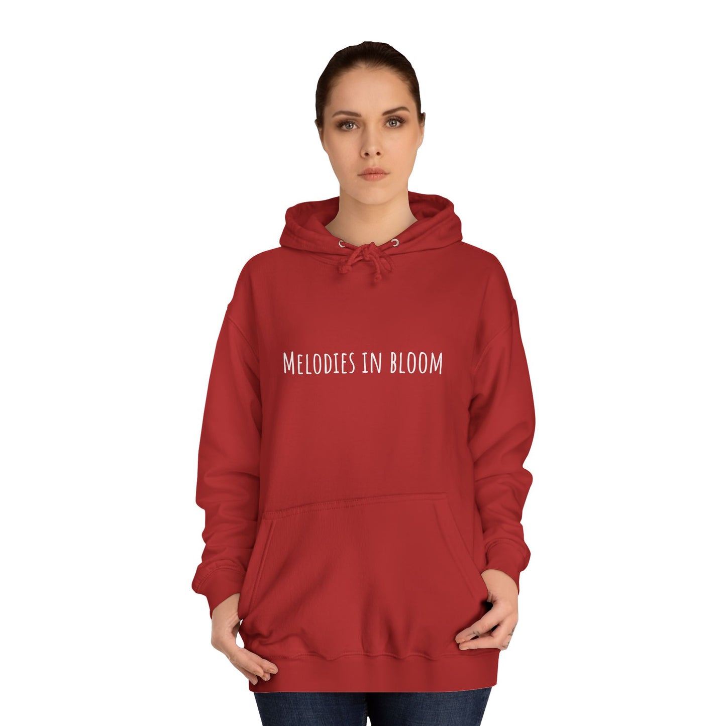Melodies in Bloom Unisex College Hoodie, Music Lover Gift, Floral Design Sweatshirt, Cozy College Wear, Spring Style Hoody