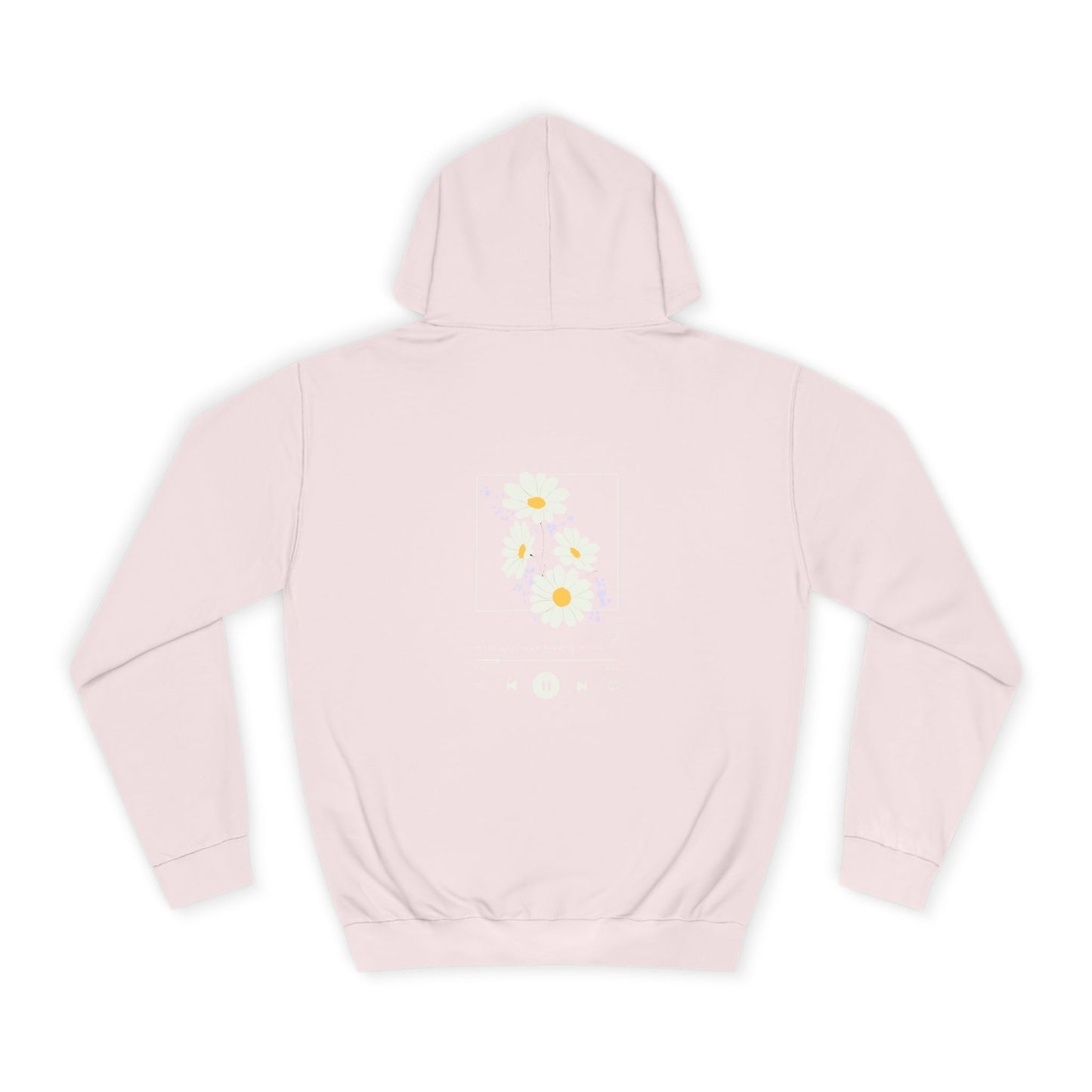 Melodies in Bloom Unisex College Hoodie, Music Lover Gift, Floral Design Sweatshirt, Cozy College Wear, Spring Style Hoody