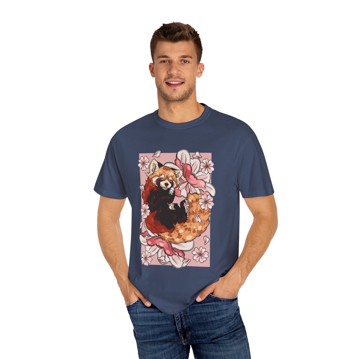 Whimsical Red Panda T-Shirt, Cute Graphic Tee, Eco-Friendly Apparel, Gift for Animal Lovers, Perfect for Spring Celebrations