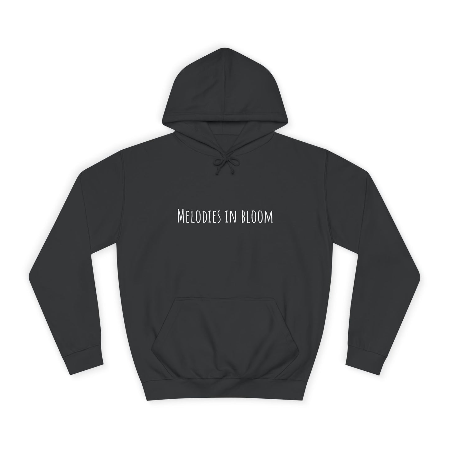 Melodies in Bloom Unisex College Hoodie, Music Lover Gift, Floral Design Sweatshirt, Cozy College Wear, Spring Style Hoody