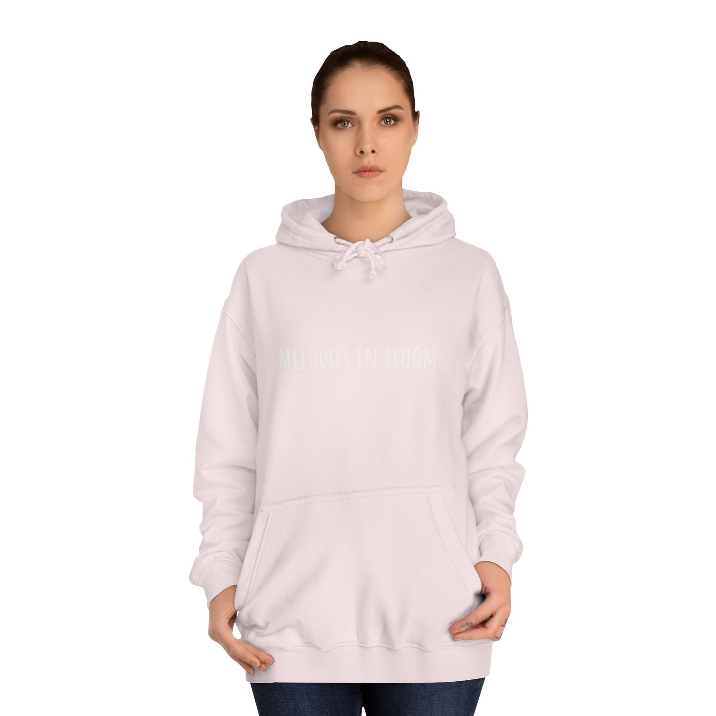 Melodies in Bloom Unisex College Hoodie, Music Lover Gift, Floral Design Sweatshirt, Cozy College Wear, Spring Style Hoody