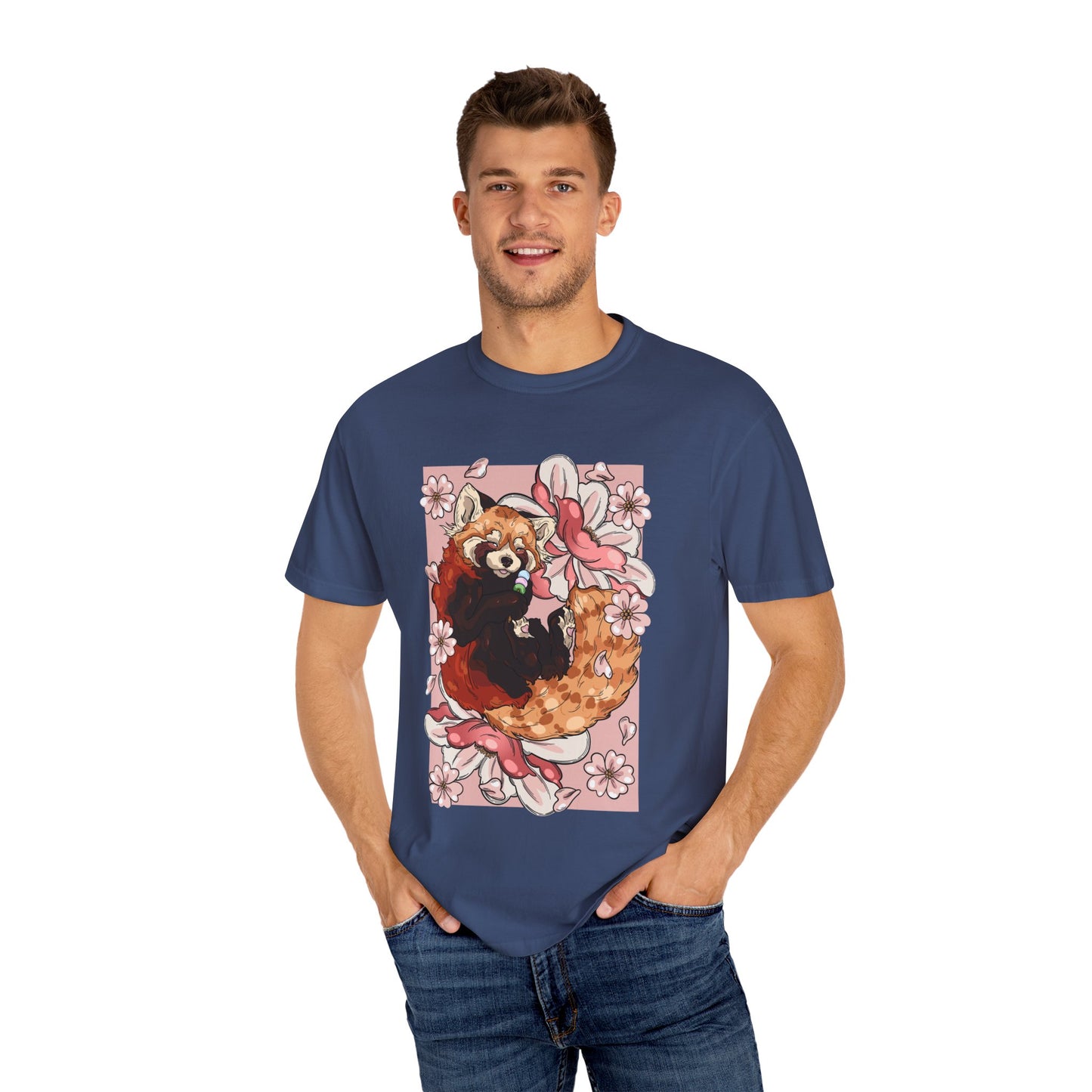 Whimsical Red Panda T-Shirt, Cute Graphic Tee, Eco-Friendly Apparel, Gift for Animal Lovers, Perfect for Spring Celebrations