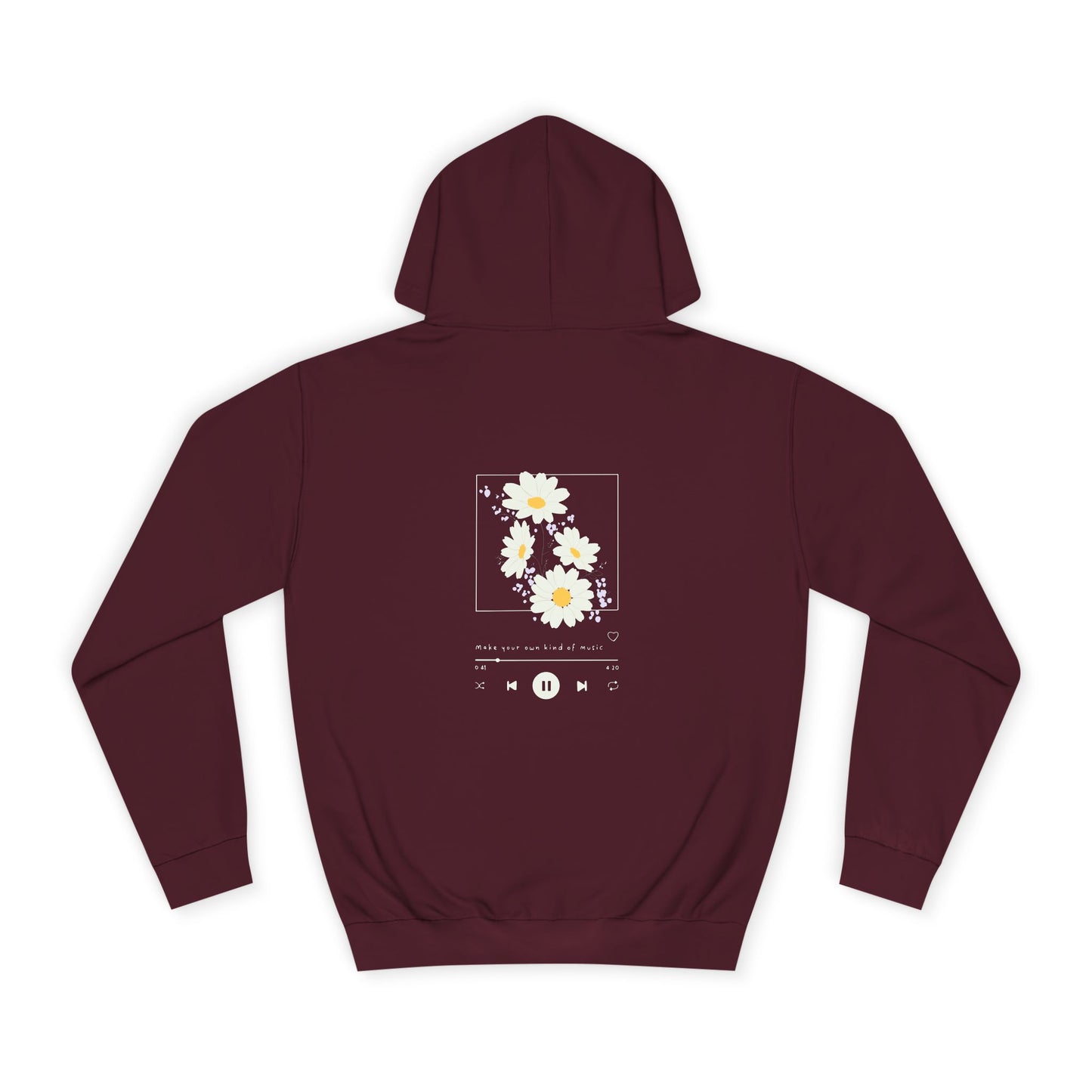 Melodies in Bloom Unisex College Hoodie, Music Lover Gift, Floral Design Sweatshirt, Cozy College Wear, Spring Style Hoody