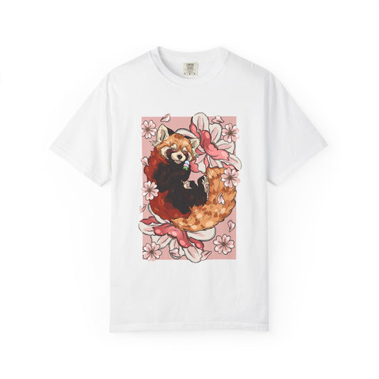 Whimsical Red Panda T-Shirt, Cute Graphic Tee, Eco-Friendly Apparel, Gift for Animal Lovers, Perfect for Spring Celebrations