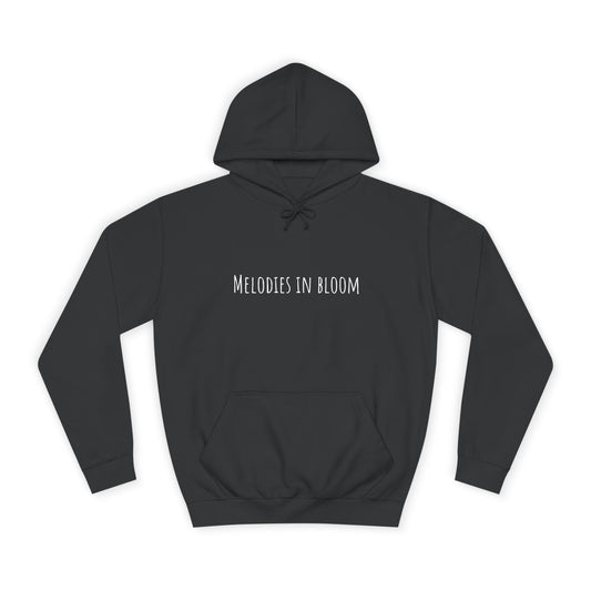 Melodies in Bloom Unisex College Hoodie, Music Lover Gift, Floral Design Sweatshirt, Cozy College Wear, Spring Style Hoody